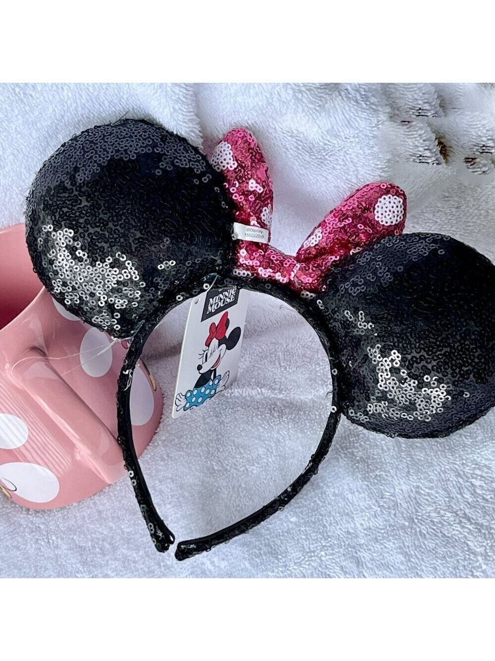 Disney Minnie Mouse Mug & Headband Set Pink Polka Dot NWT - Picture 4 of 8